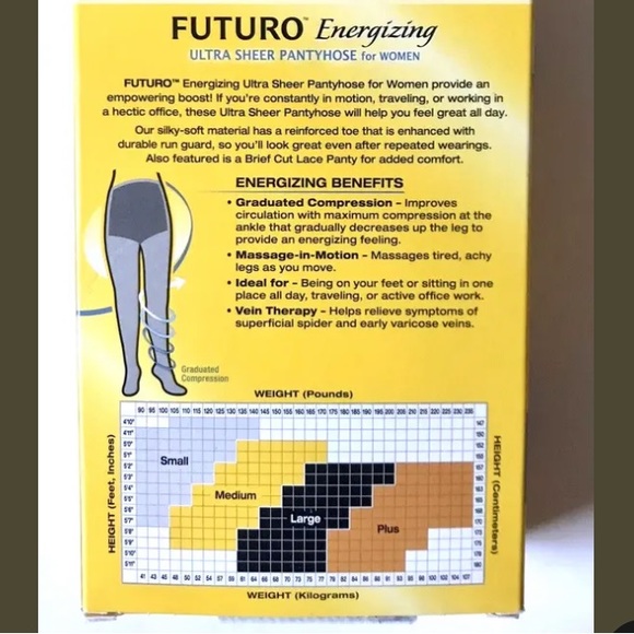 FUTURO energizing ultra sheer pantyhose Mild compression 8-15mm/hg medium nude - Picture 4 of 7